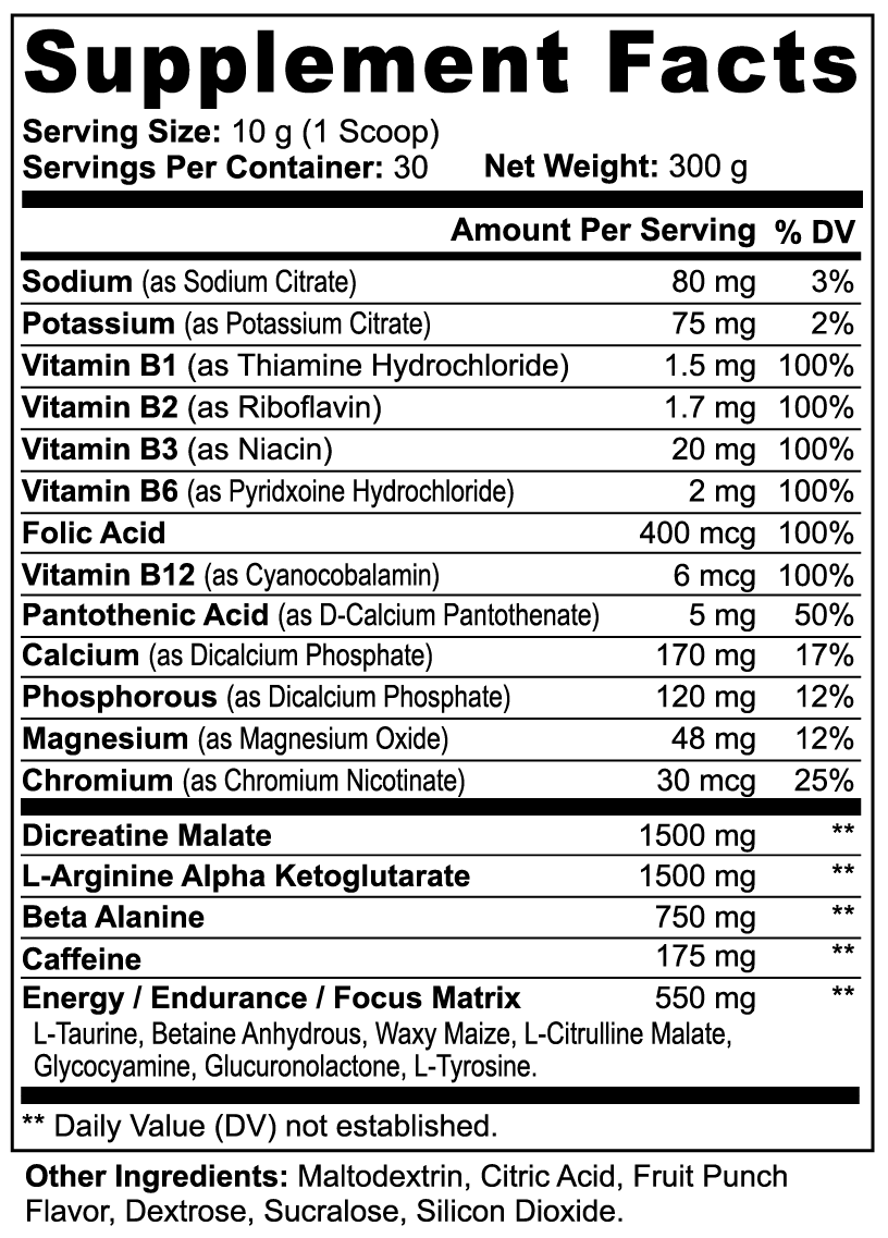FORMI RUSH Pre-Workout Power (Fruit Punch)